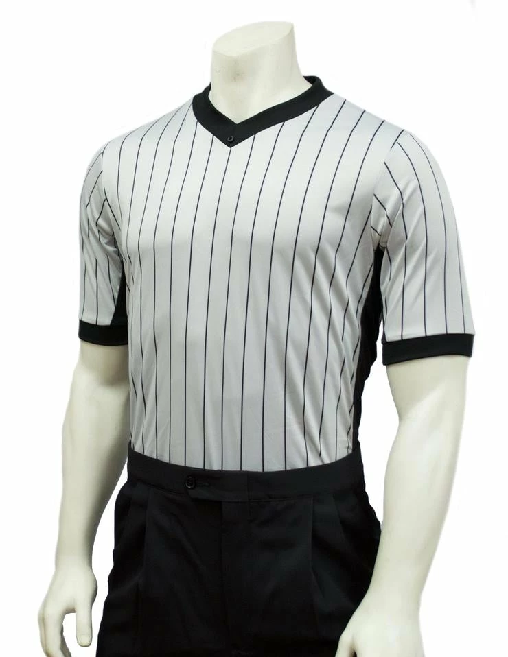 Smitty Grey Elite Performance Interlock V-Neck Shirt W/Black Pinstripes Shirts 3 Smitty Grey Elite Performance Interlock V-Neck Shirt W/Black Pinstripes Shirts