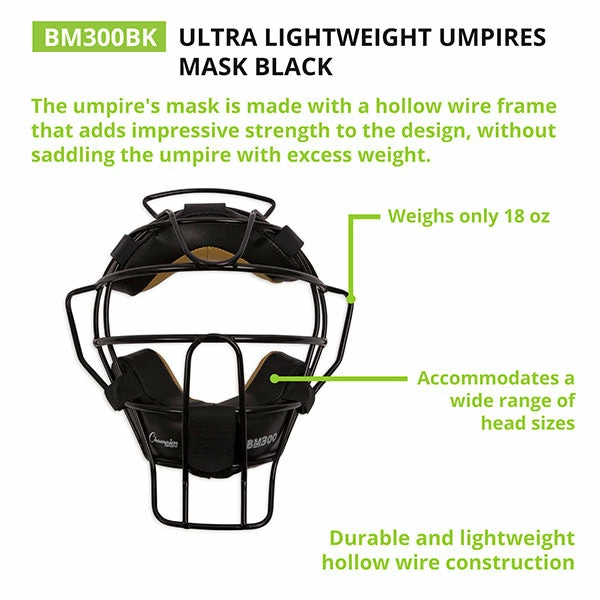 Face Masks & Helmets Champion Ultra Lightweight Umpire Mask 7 Face Masks & Helmets Champion Ultra Lightweight Umpire Mask