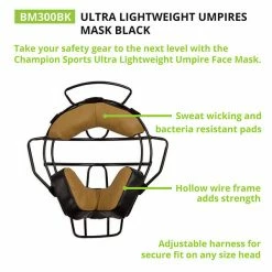 Face Masks & Helmets Champion Ultra Lightweight Umpire Mask 10 Face Masks & Helmets Champion Ultra Lightweight Umpire Mask