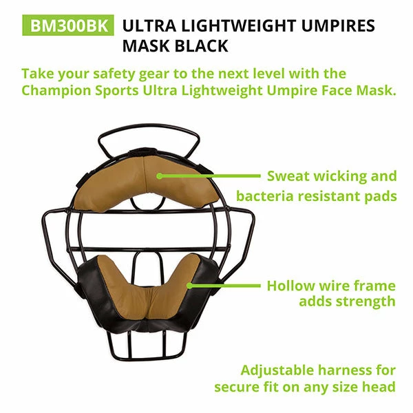 Face Masks & Helmets Champion Ultra Lightweight Umpire Mask 6 Face Masks & Helmets Champion Ultra Lightweight Umpire Mask