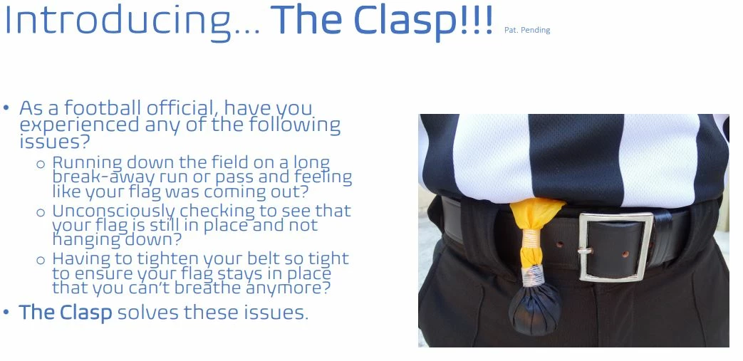 The Clasp - Football Penalty Flag Clip 4 The Clasp - Football Penalty Flag Clip