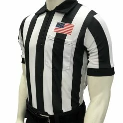 Smitty 2" Stripe Short Sleeve Football Shirt W/Flag Over Pocket