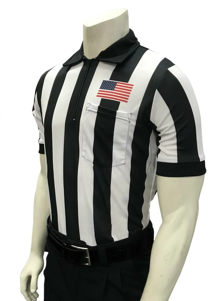 Smitty 2" Stripe Short Sleeve Football Shirt W/Flag Over Pocket 3 Smitty 2" Stripe Short Sleeve Football Shirt W/Flag Over Pocket