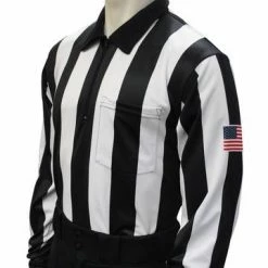 Smitty 2 1/4" Stripe Long Sleeve Football Shirt W/Flag Over Pocket