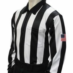 Smitty 2 1/4" Stripe Long Sleeve Football Shirt W/Flag On Sleeve