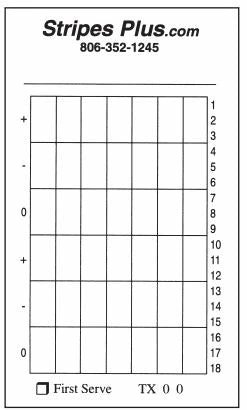 Stripes Plus Double Sided Volleyball Lineup Card 3 Stripes Plus Double Sided Volleyball Lineup Card